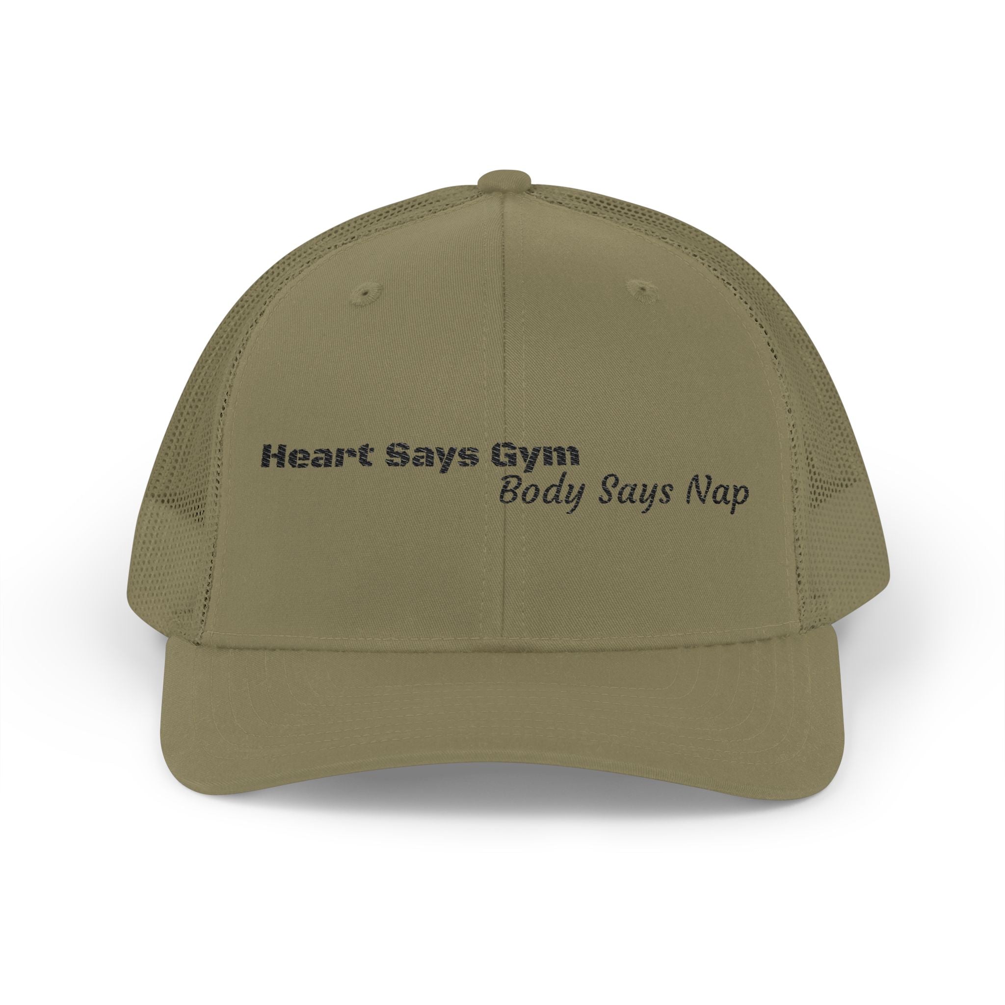 Heart Says Gym, Body Says Nap Snapback Trucker Cap