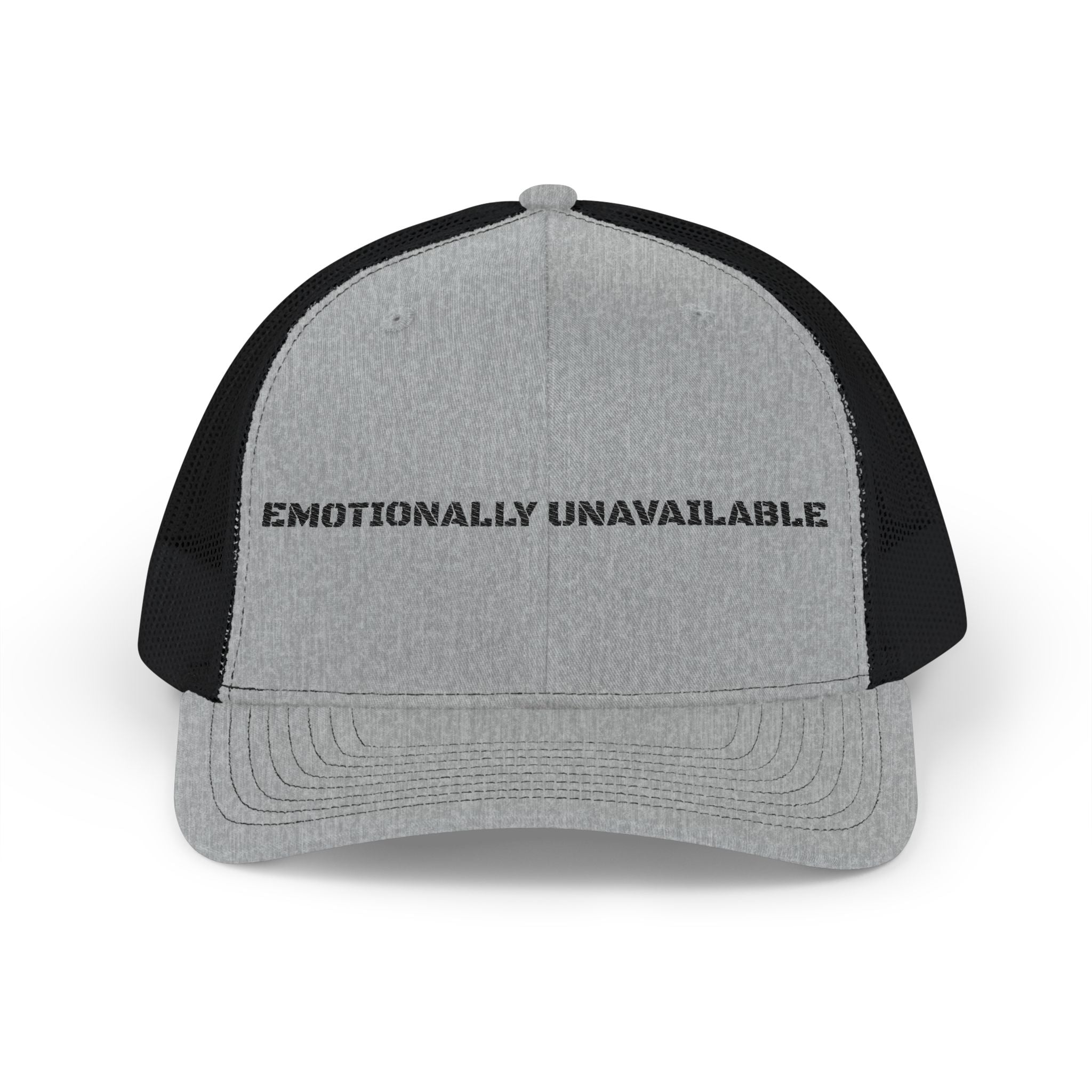 Emotionally Unavailable Snapback Trucker Cap