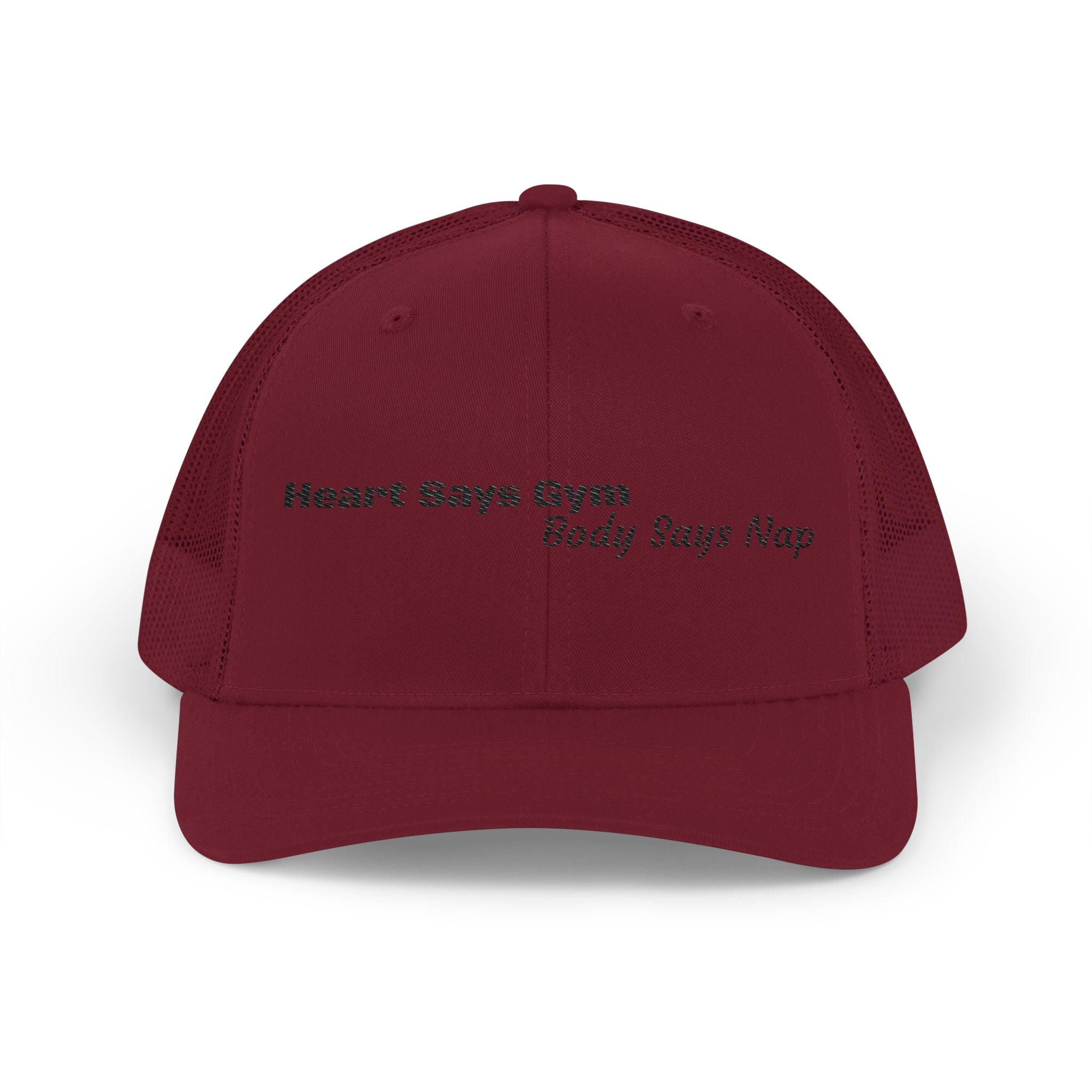 Heart Says Gym, Body Says Nap Snapback Trucker Cap
