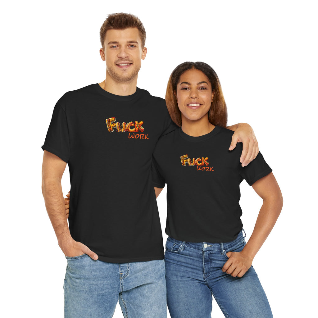 Fuck Work Hot Dog Font Tee