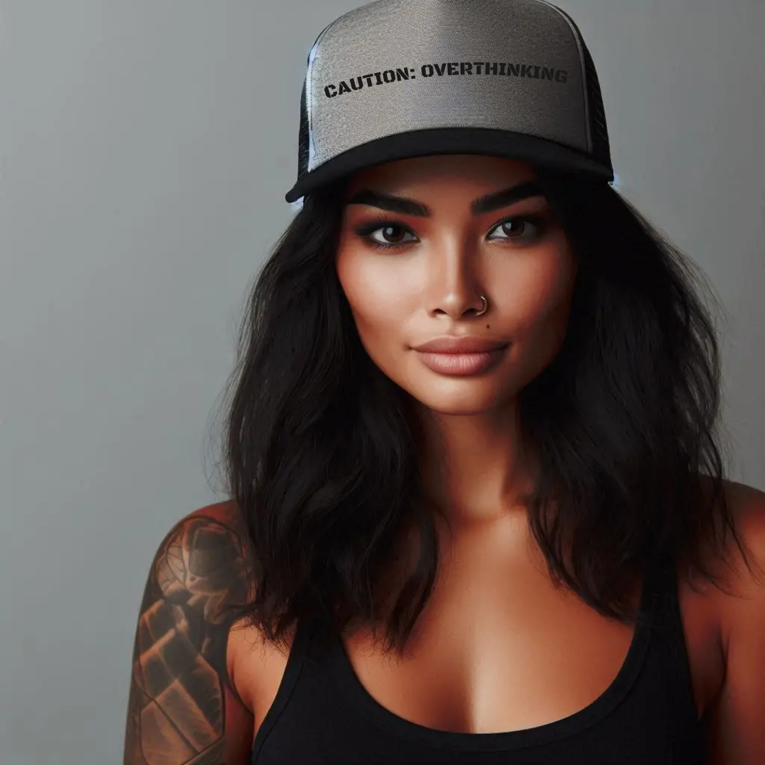 Caution: Overthinking Snapback Trucker Cap