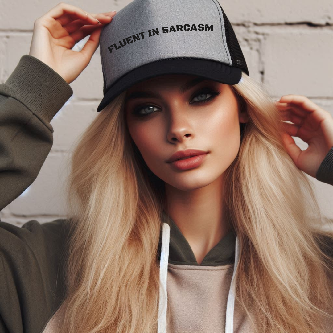 Fluent In Sarcasm Snapback Trucker Cap