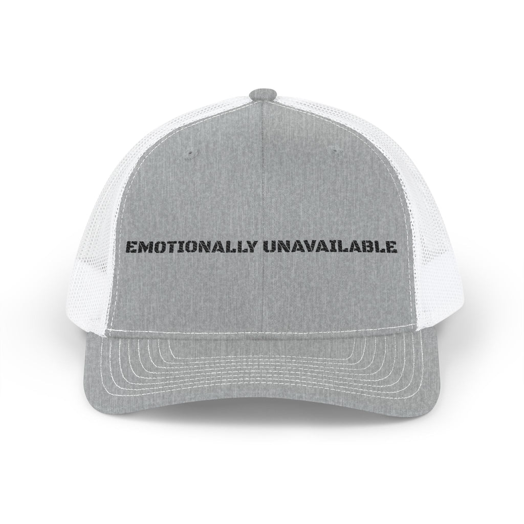 Emotionally Unavailable Snapback Trucker Cap